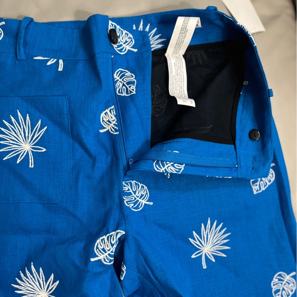 Zara Women’s Palm Embroidered Wide Legs Cropped Trousers - Size M - Picture 6 of 10